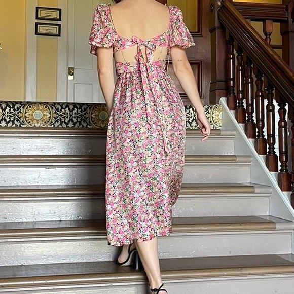 Floral Pink Maxi Dress - Picture 7 of 12